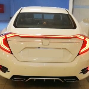 CIVIC FC5 2016-2021 IÇIN UYUMLU  HAREKETLI SINYALLI LED STOP VE SPOILER TAKIMI KIRMIZI