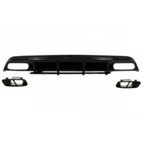 W176 16-18  A45 DIFUZOR  & EGZOZ SETI  (PARLAK SIYAH) - SIYAH EGZOZ ILE (AMG PAKET İÇİN )