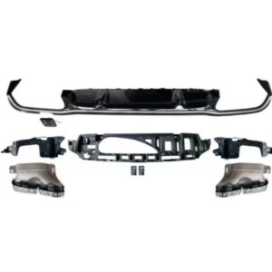 W213 E SERISI IÇIN UYUMLU 2021+ E63 DIFUZOR VE SIYAH EGZOZ SETI (AMG SEDAN)